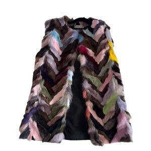 Multicolor Faux Fur Vest